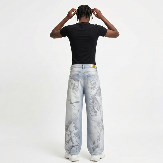 The "Renaissance" Etched Baggy Jeans