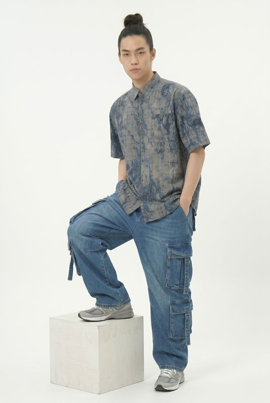 The Acid-Wash Distressed Utility Shirt