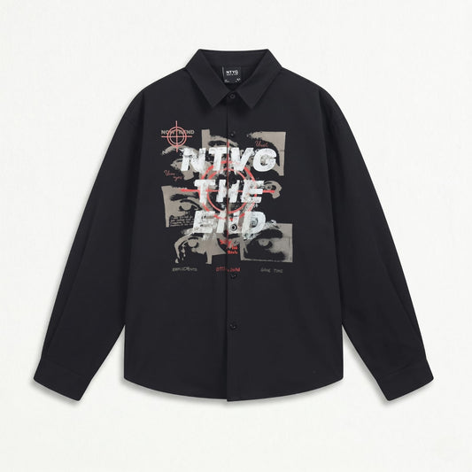 NTVG "THE END" Oversized Button-Down Shirt