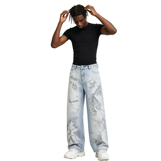 The "Renaissance" Etched Baggy Jeans
