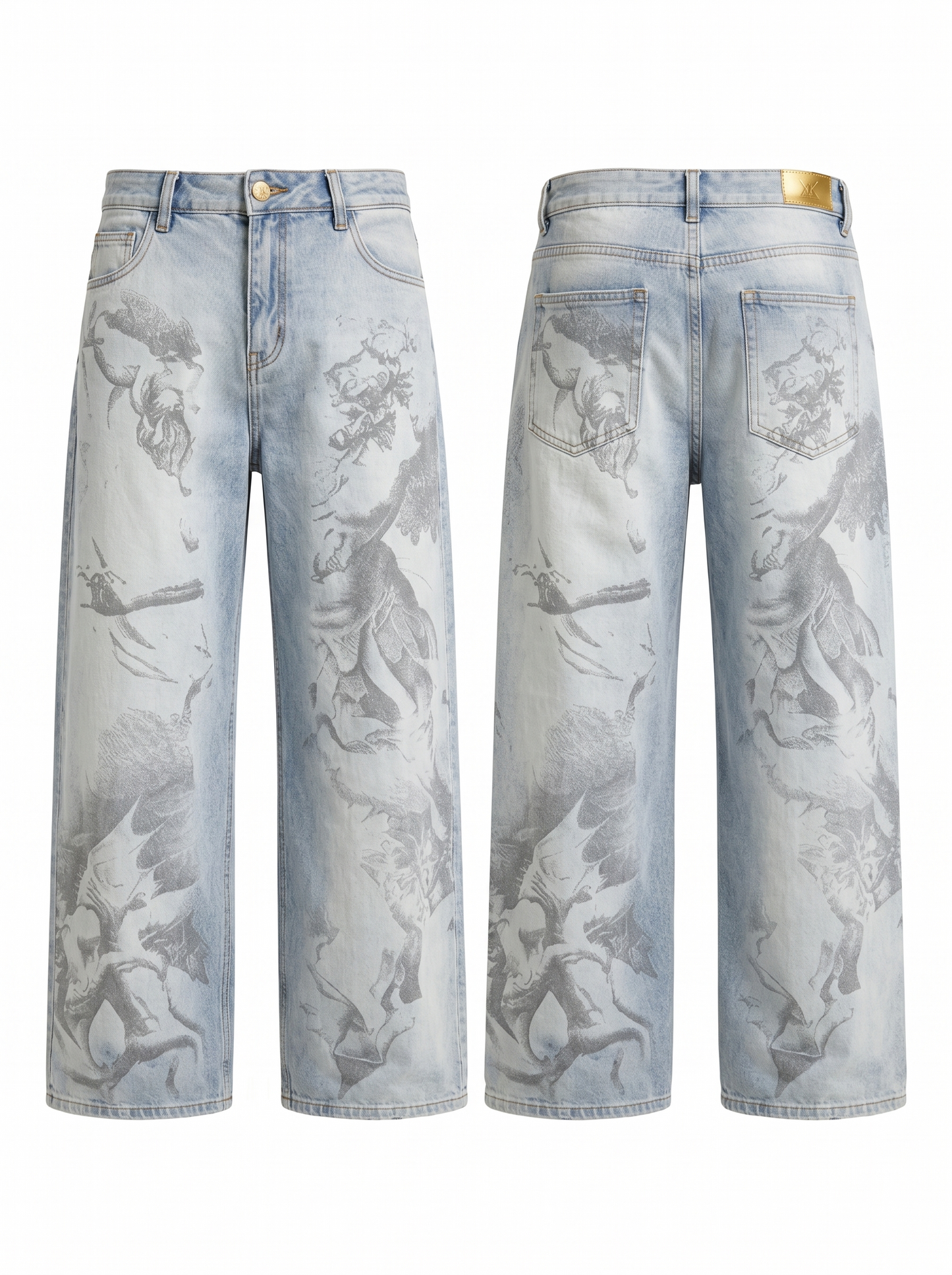 The "Renaissance" Etched Baggy Jeans