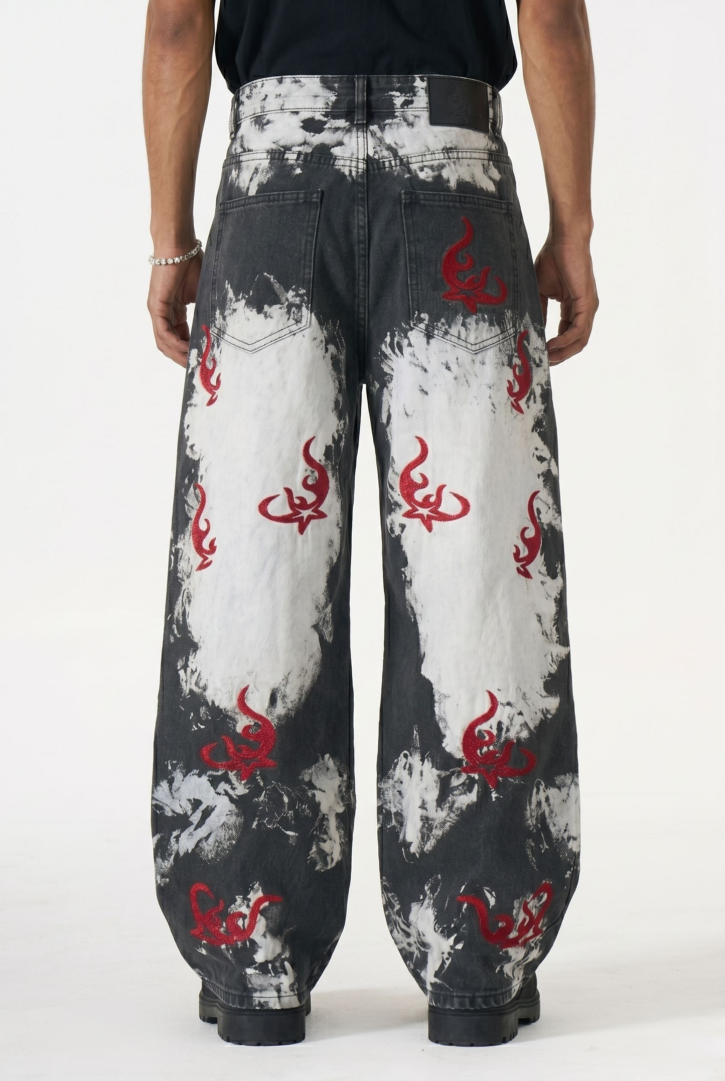 The "Ignition" Bleach-Splash Baggy Jeans