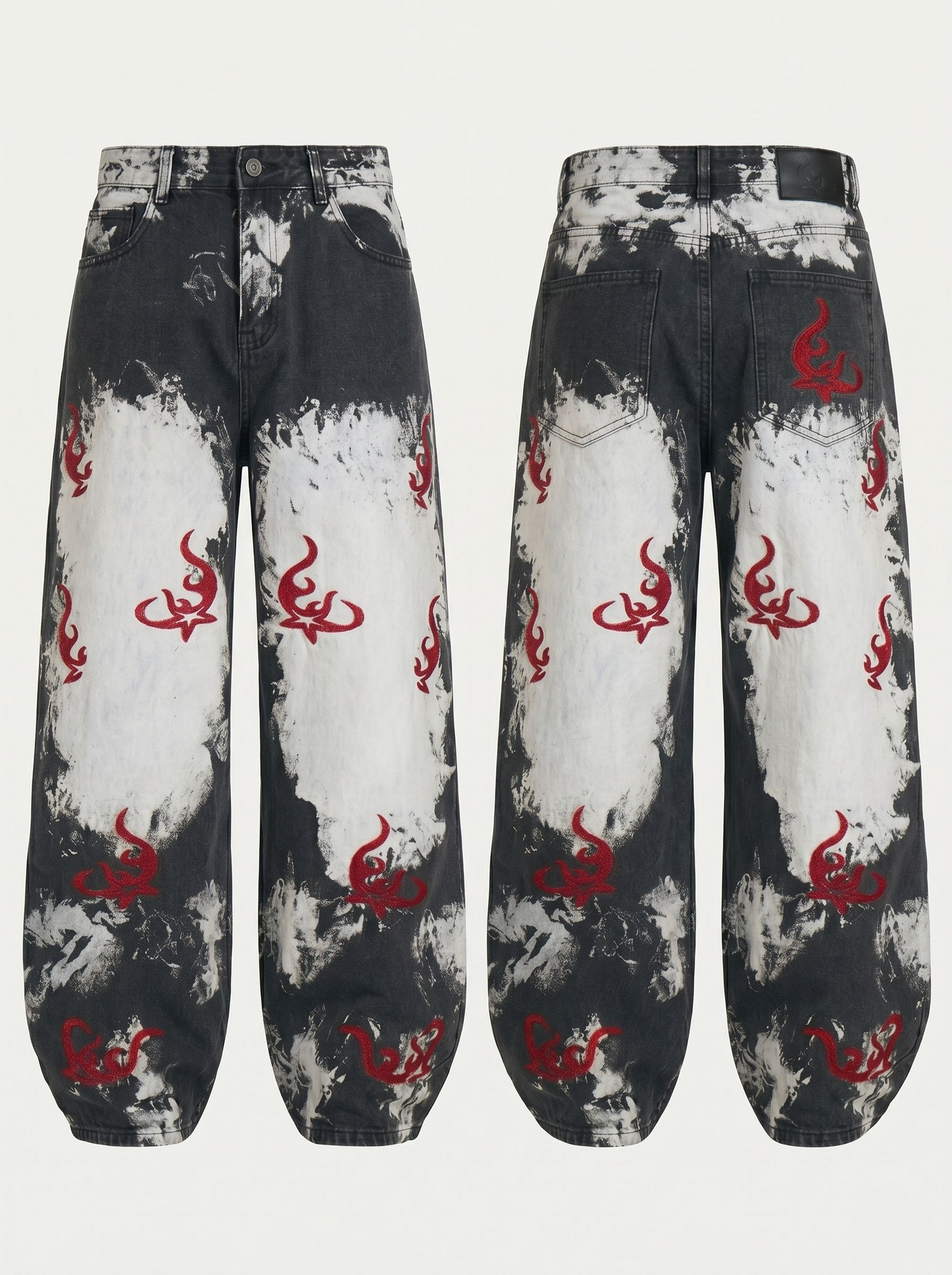 The "Ignition" Bleach-Splash Baggy Jeans