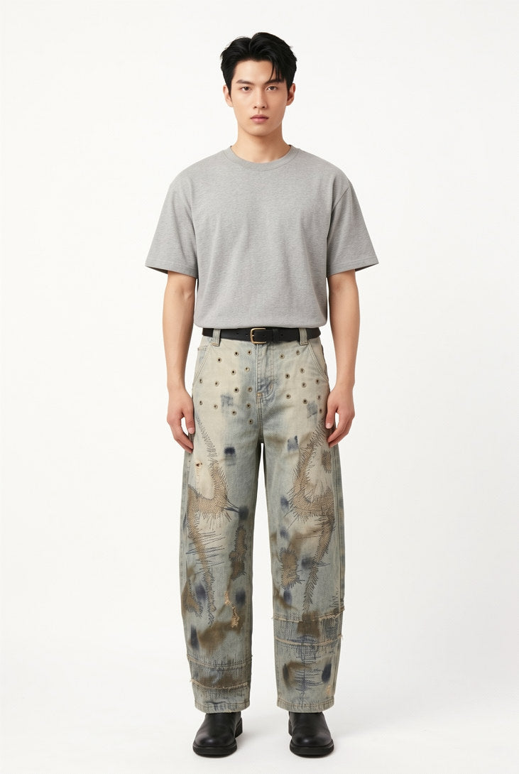 Avant-Garde Distressed Denim