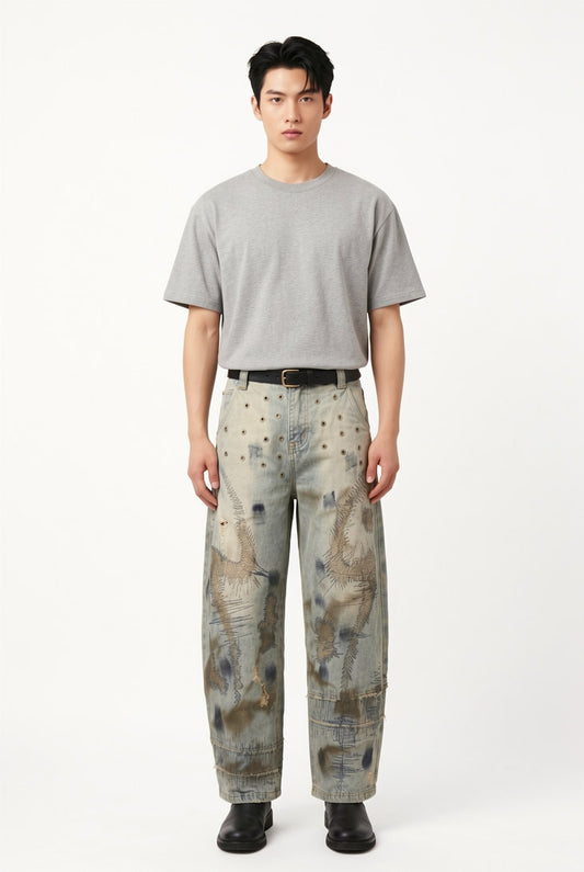 Avant-Garde Distressed Denim