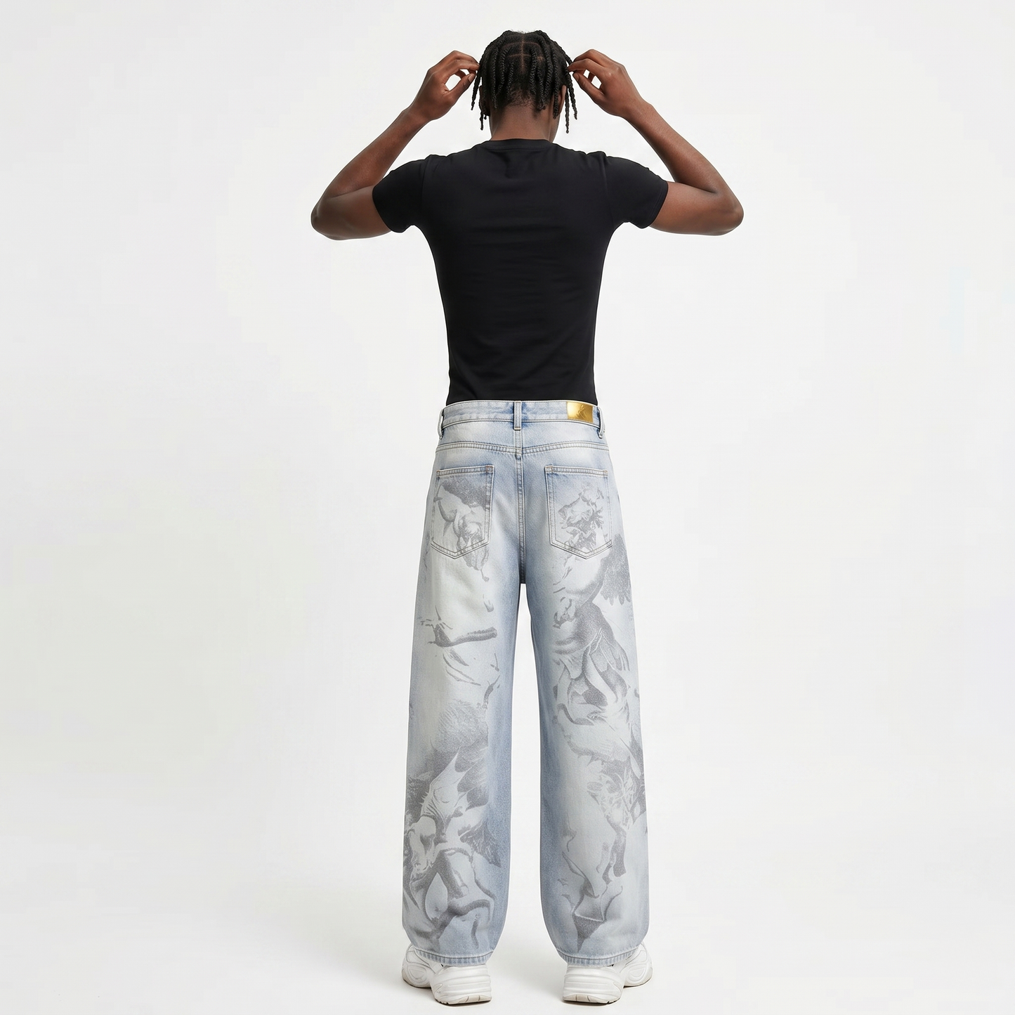 The "Renaissance" Etched Baggy Jeans