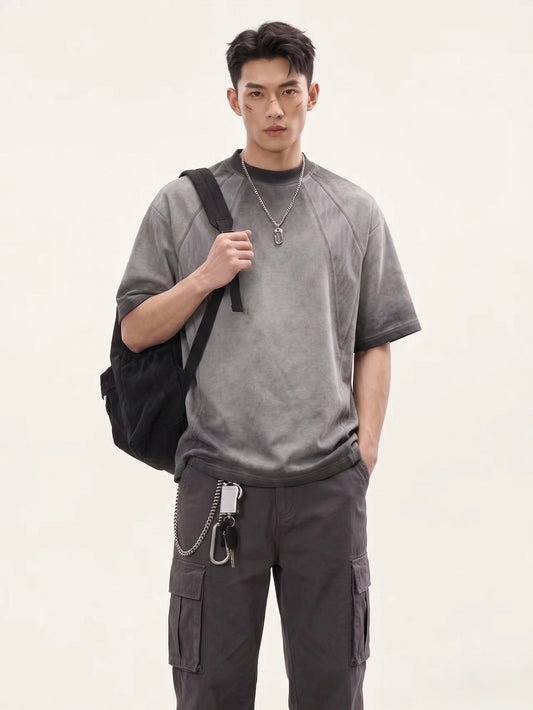 Mineral Wash Mesh-Paneled Oversized Tee