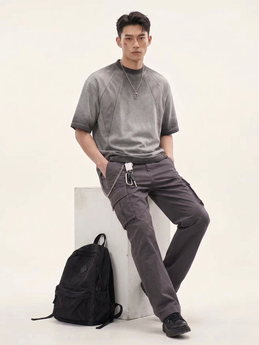 Mineral Wash Mesh-Paneled Oversized Tee