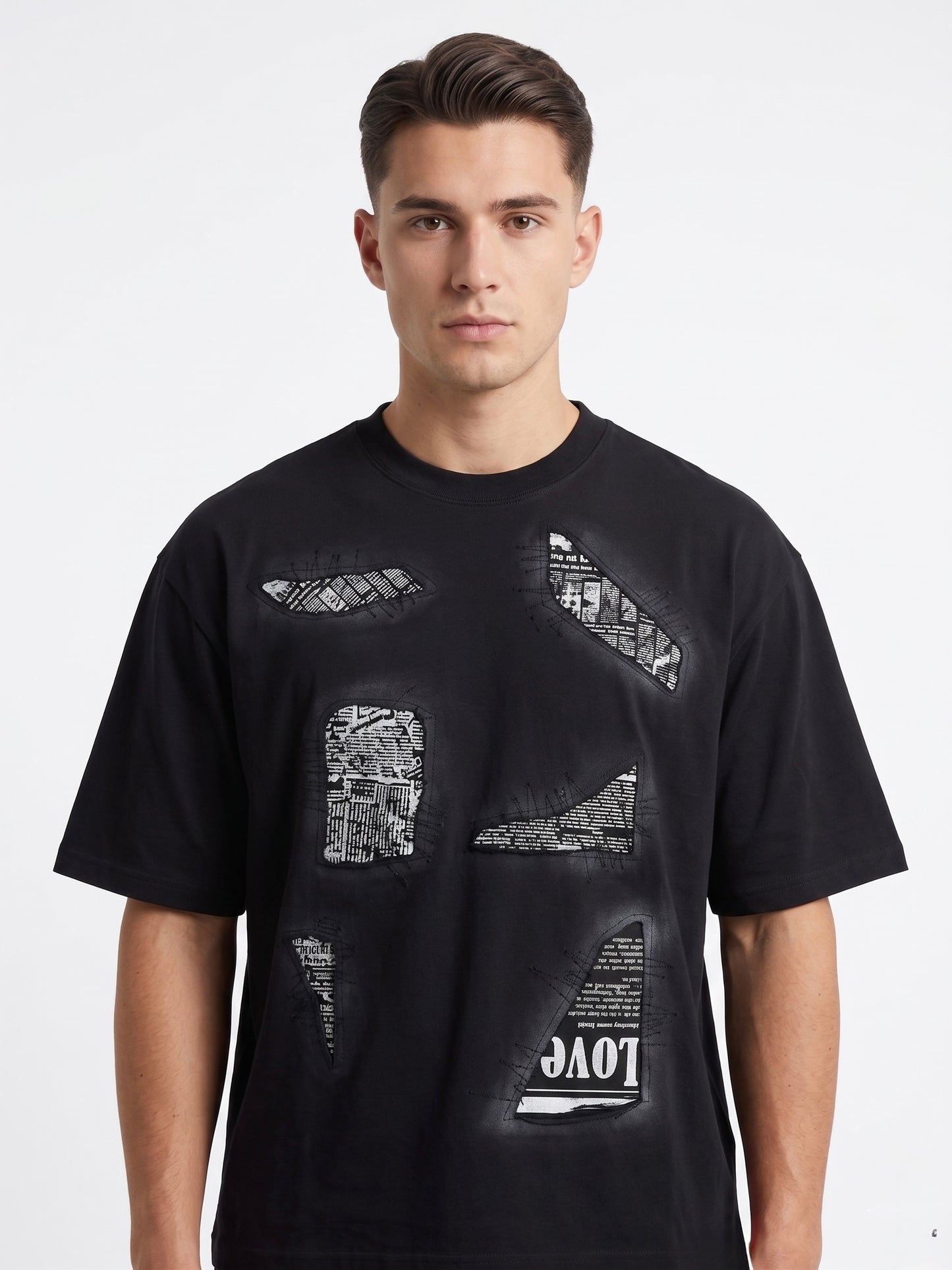 The Deconstructed Newspaper Patchwork Heavyweight Tee
