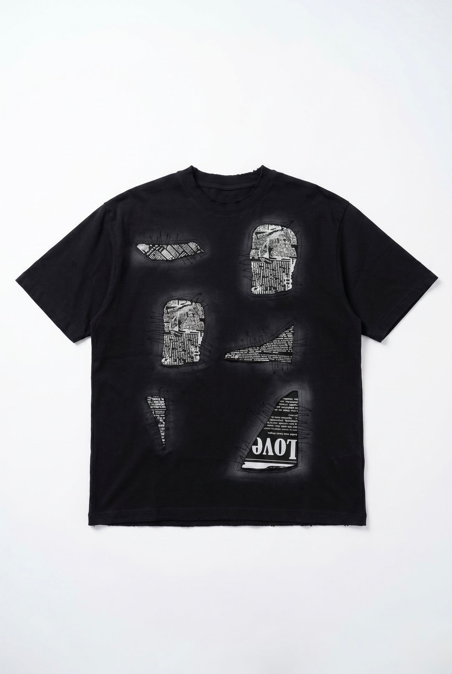 The Deconstructed Newspaper Patchwork Heavyweight Tee