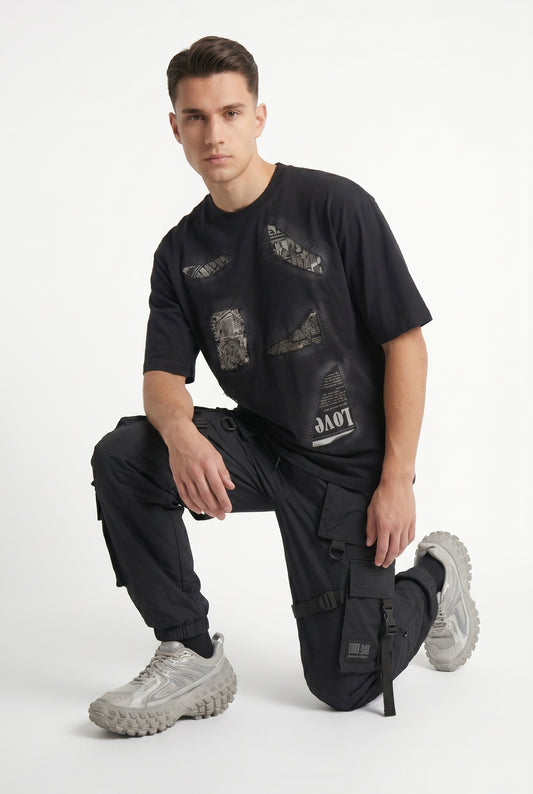 The Deconstructed Newspaper Patchwork Heavyweight Tee