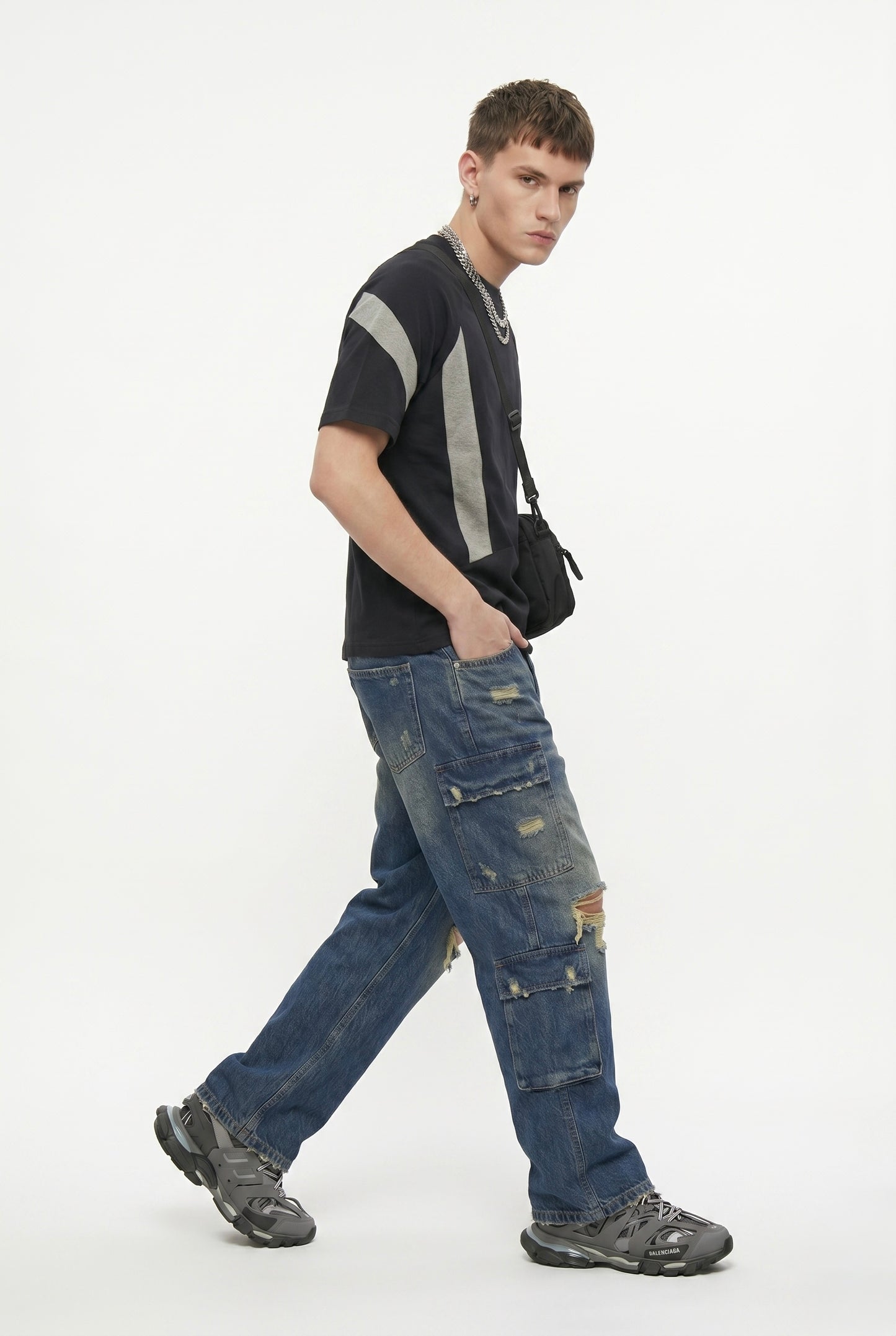 Geometric Paneled Streetwear Tee