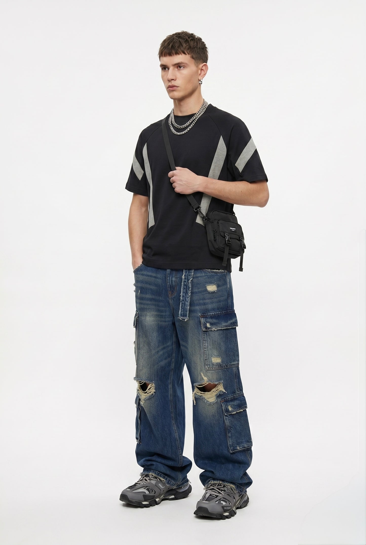 Geometric Paneled Streetwear Tee
