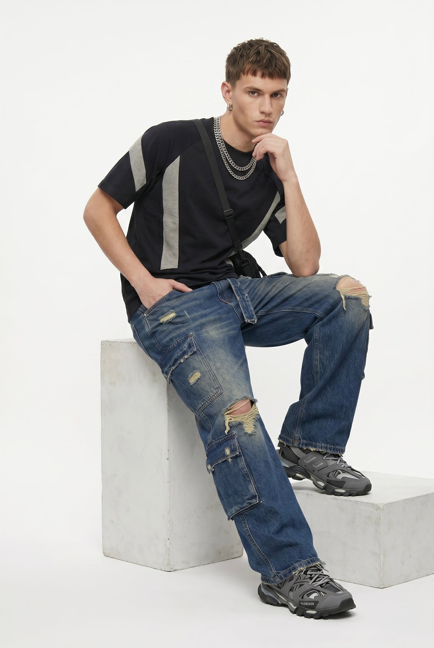 Geometric Paneled Streetwear Tee