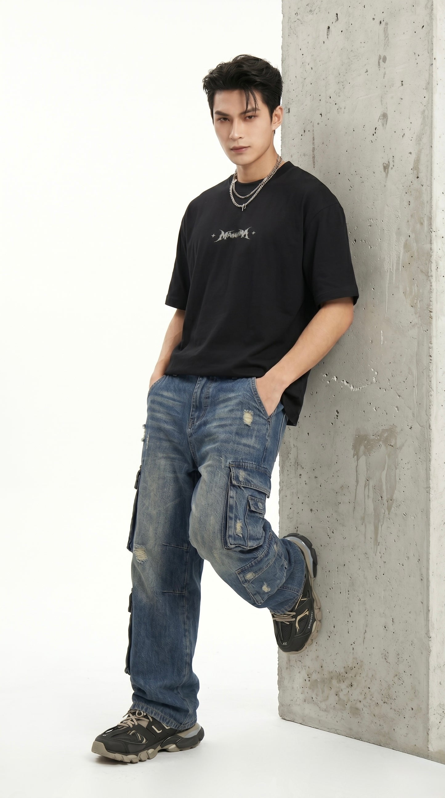 MANHWA Embroidered Gothic Streetwear Tee