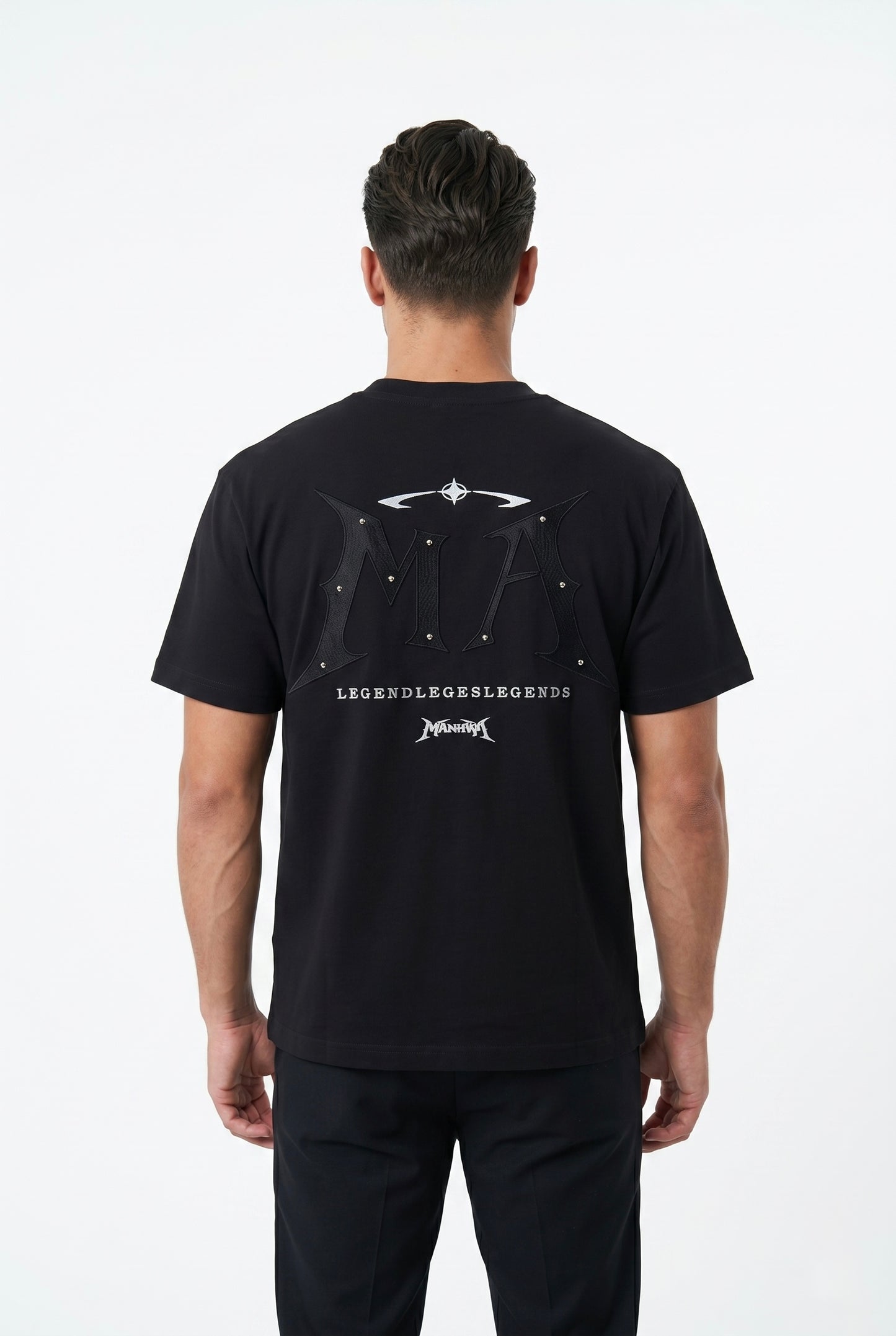 MANHWA Embroidered Gothic Streetwear Tee