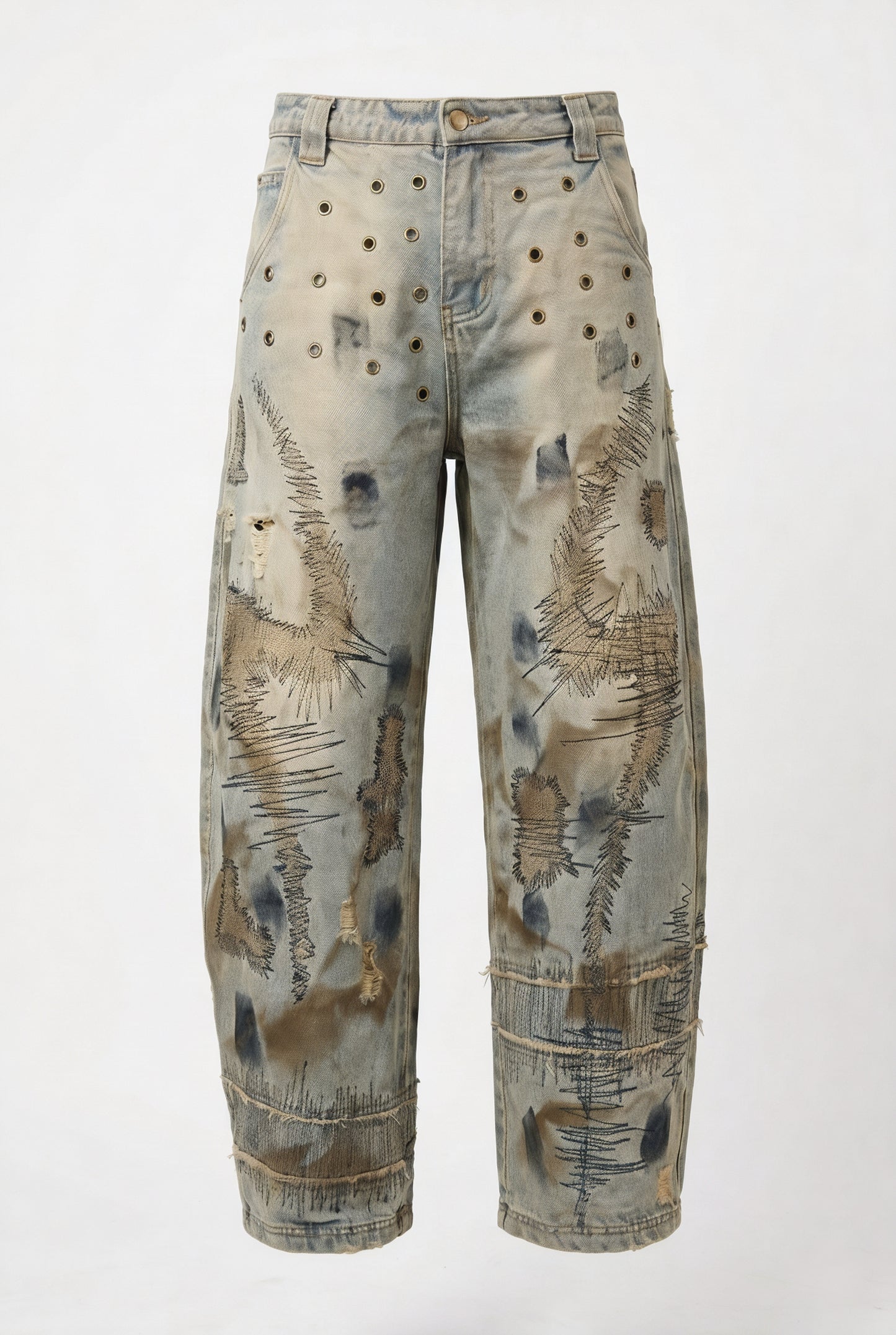 Avant-Garde Distressed Denim