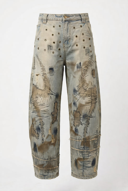Avant-Garde Distressed Denim