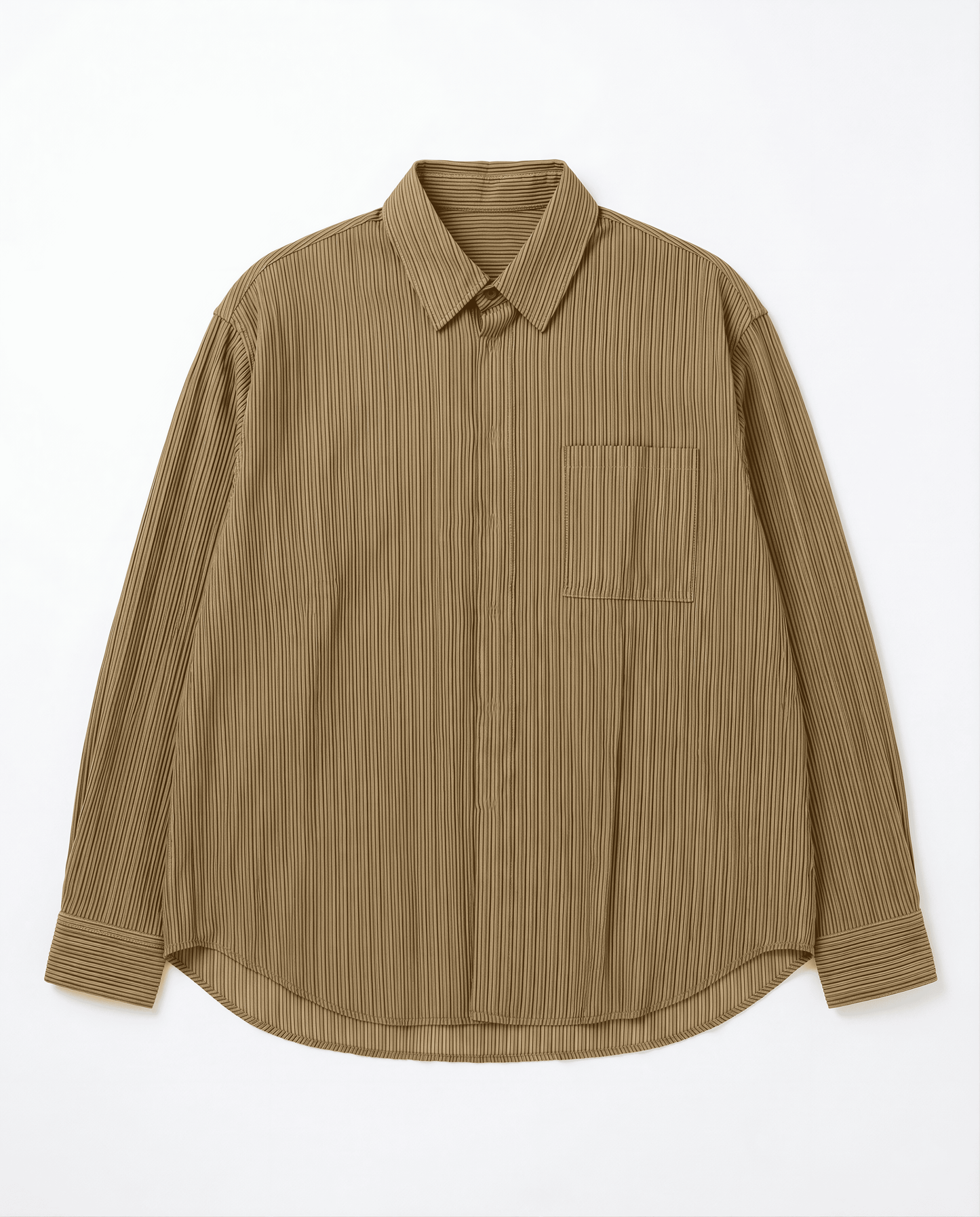 Micro-Pleat Lightweight Long Sleeve Shirt