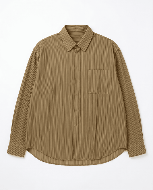 Micro-Pleat Lightweight Long Sleeve Shirt