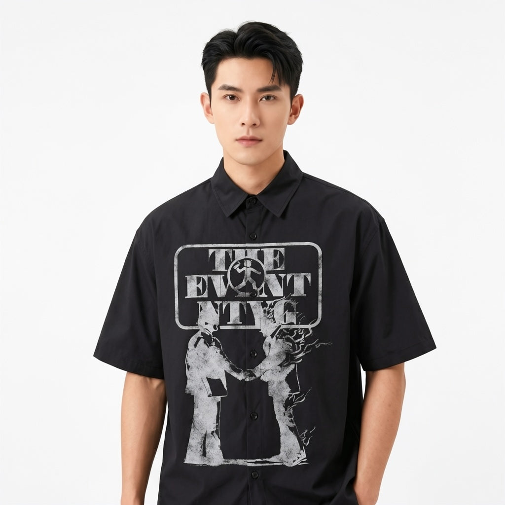 The "Dystopian Pact" Oversized Button-Down