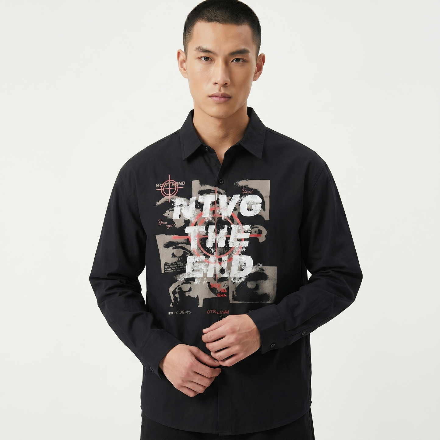 NTVG "THE END" Oversized Button-Down Shirt