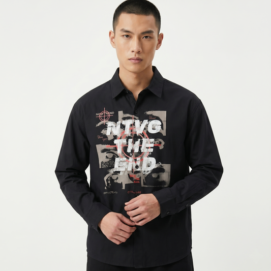 NTVG "THE END" Oversized Button-Down Shirt